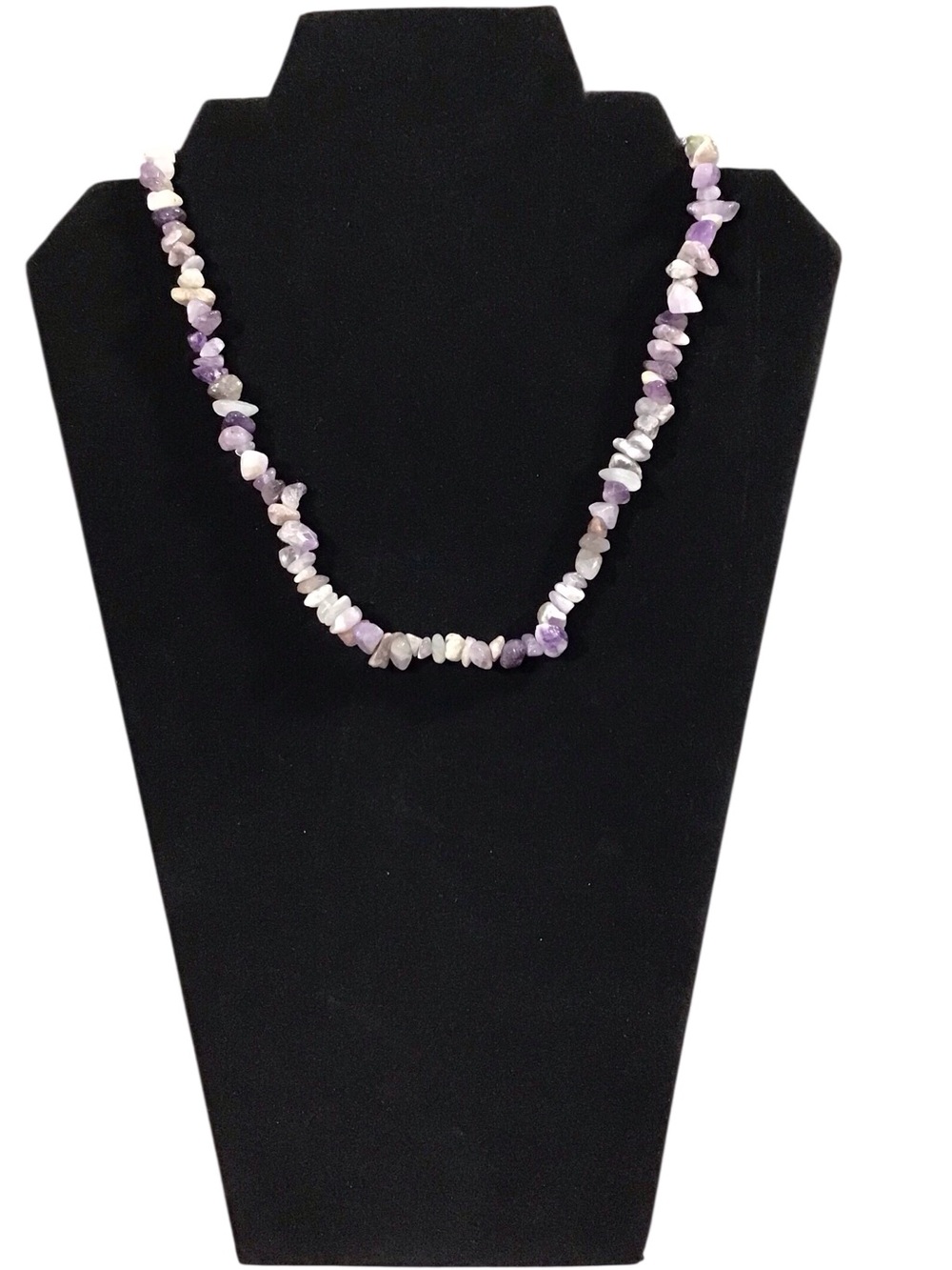Natural Amethyst Chip Necklace  Purple Lavender Tones